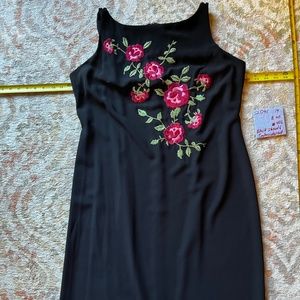 Black LBD sheath 14 with embroidery